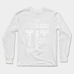 Razor Patent - Barber Art - Antique Long Sleeve T-Shirt